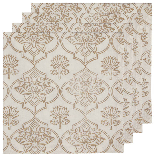 Lotus Block Print Napkins
