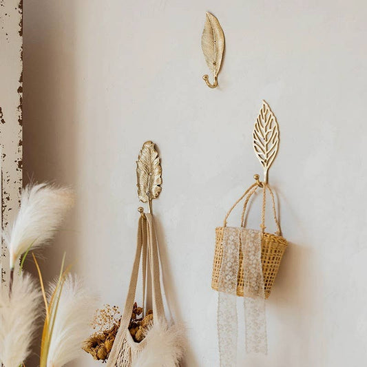 Pewter Leaf Hook Set