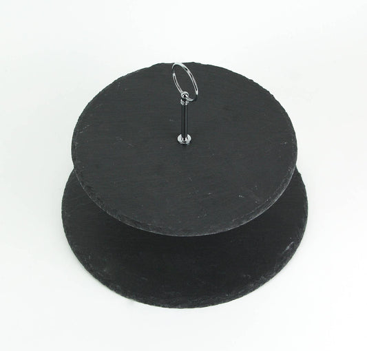 Two Tier Slate Stone Serving Tray