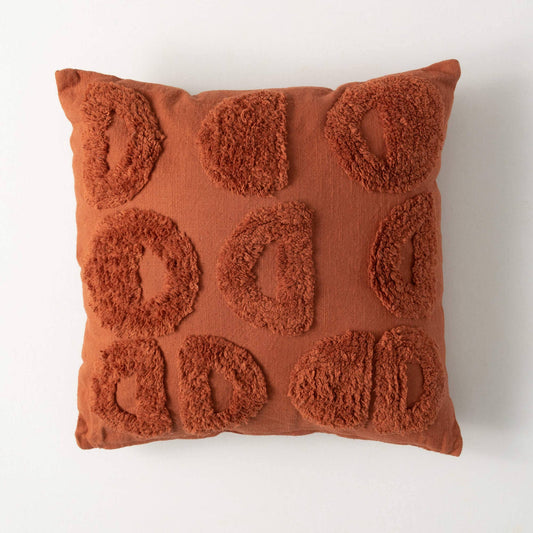 Terracotta Tufted Throw Pillow