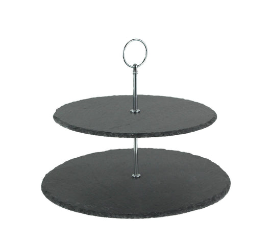 Two Tier Slate Stone Serving Tray