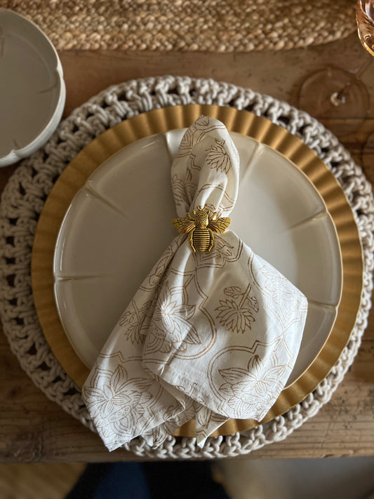 Lotus Block Print Napkins