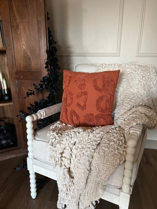 Terracotta Tufted Throw Pillow