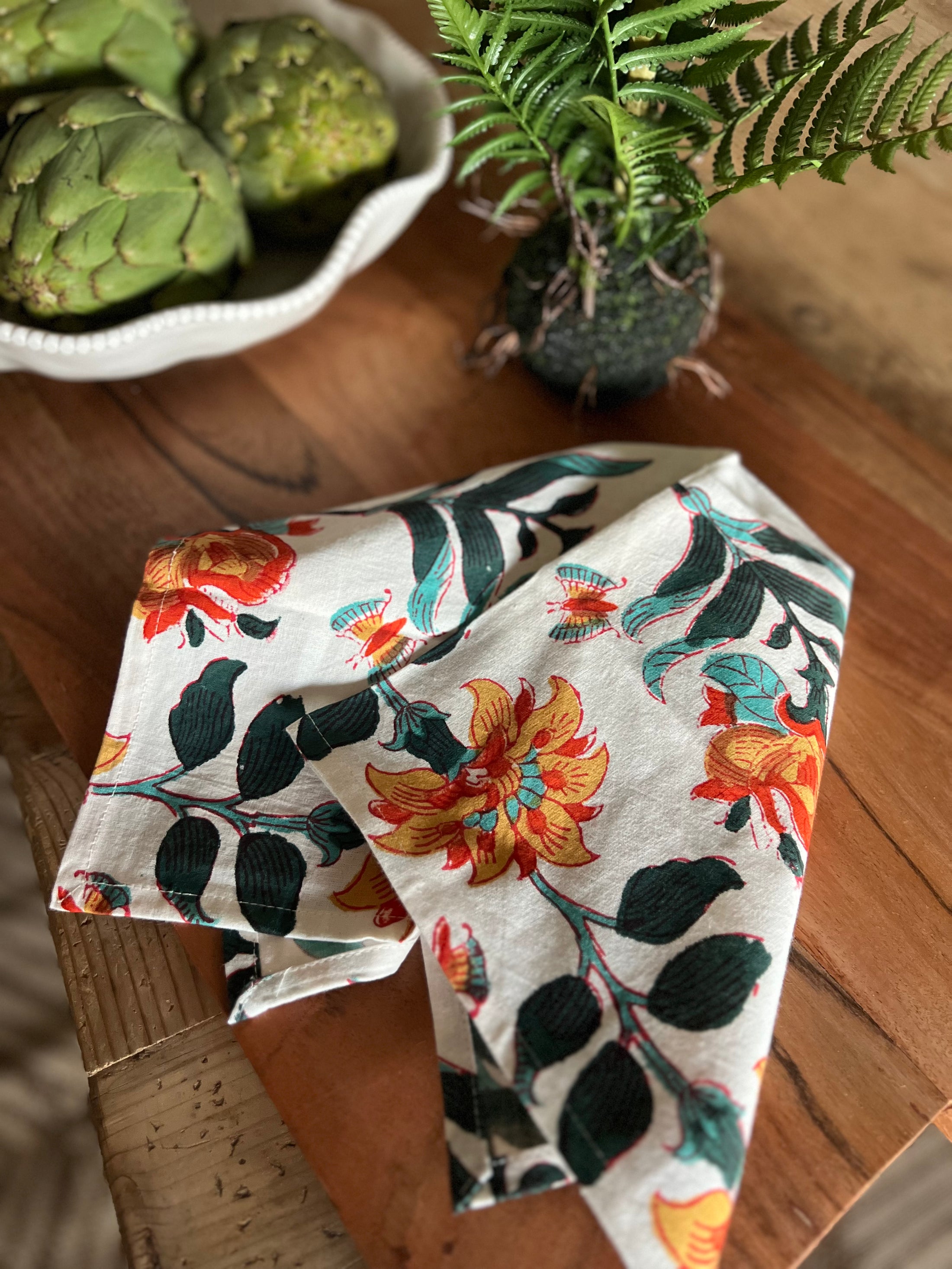 Marigold Block Print Napkins