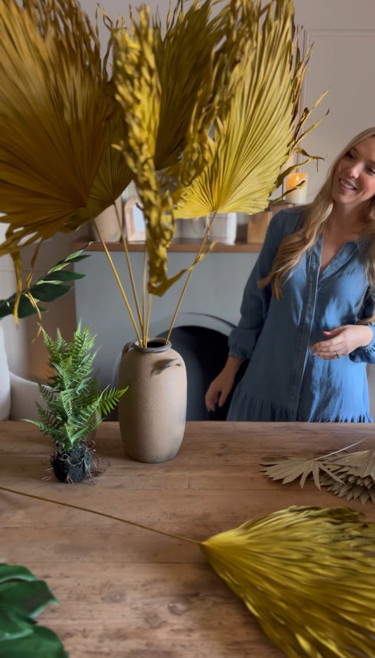 Extra Large Yellow Dried Palm Leaf