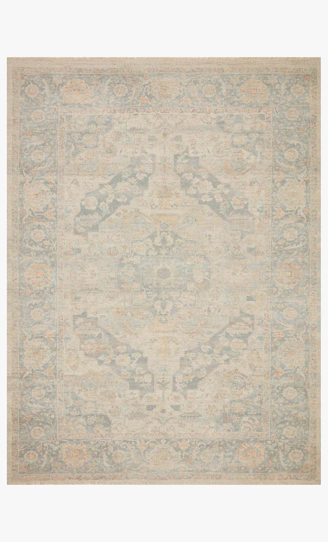Priya Bone / Bluestone Rug