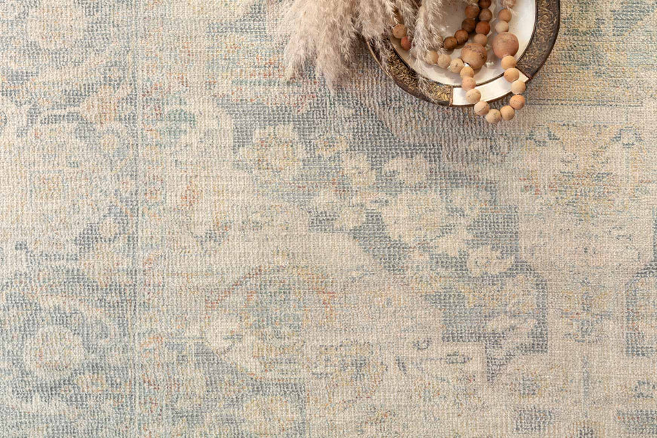 Priya Bone / Bluestone Rug