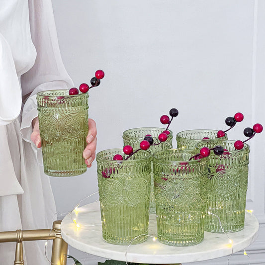 Textured Sage Green Glasses