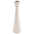 Load image into Gallery viewer, Whitewashed Hand Carved Taper Candleholders