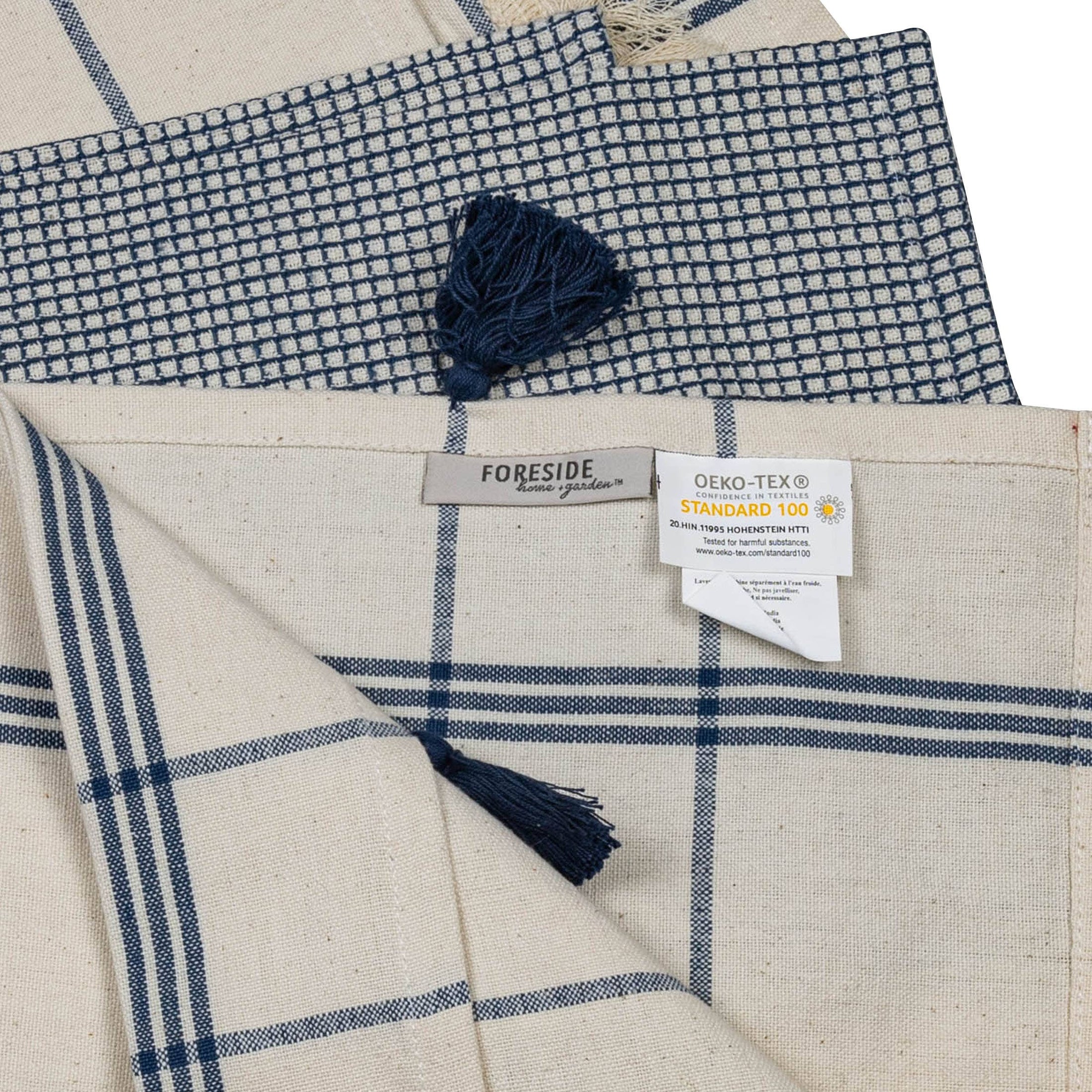 Tassle Tea Towels in Navy