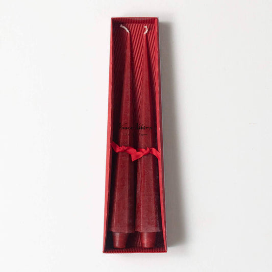 Crimson Red Candle Taper Set