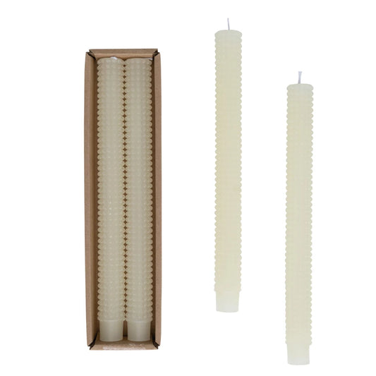 Hobnail Taper Candle Set