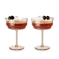 Load image into Gallery viewer, Amber-Tinted Glass Stemmed Cocktail Coupes Set
