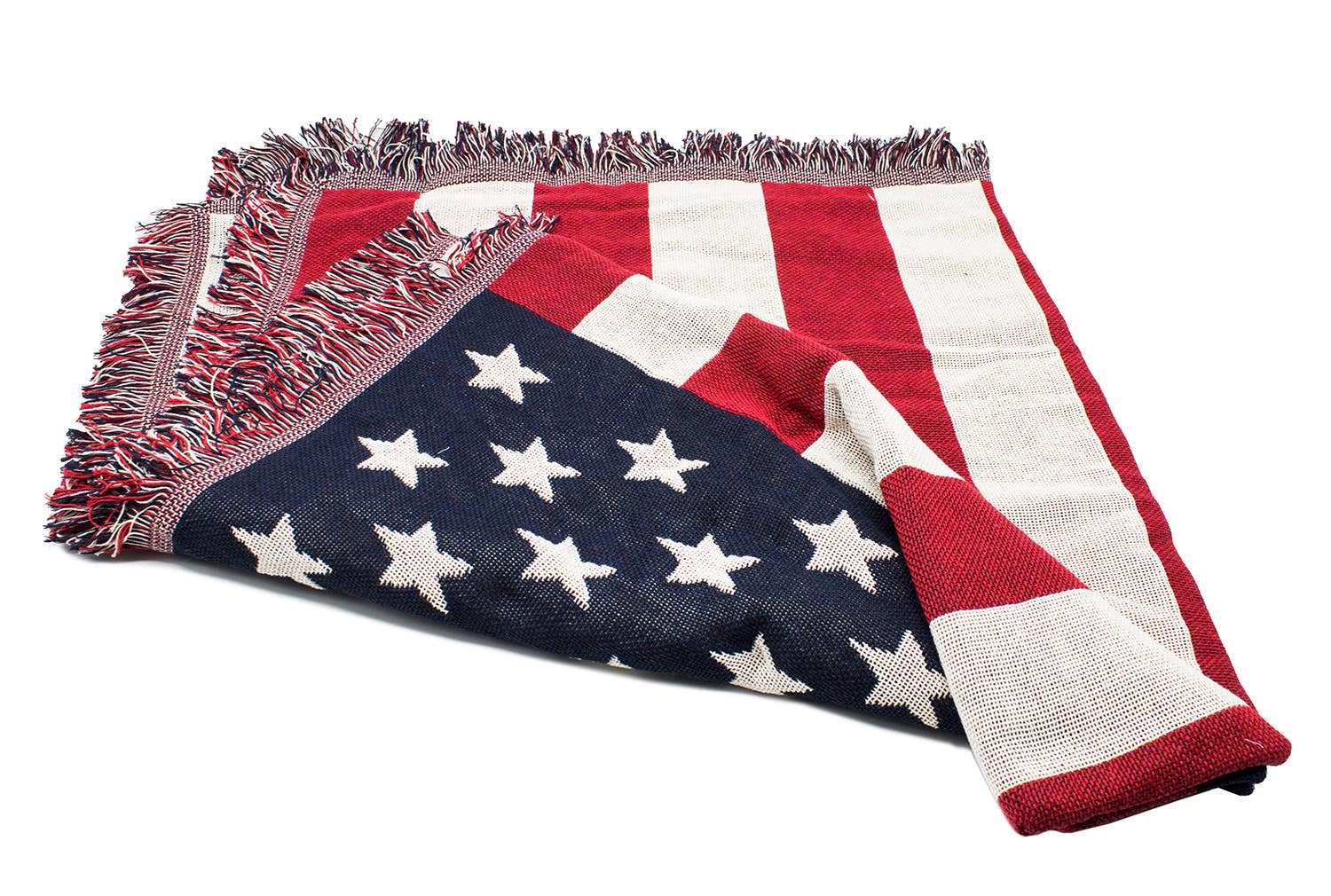 American Flag Double Knit Throw Blanket