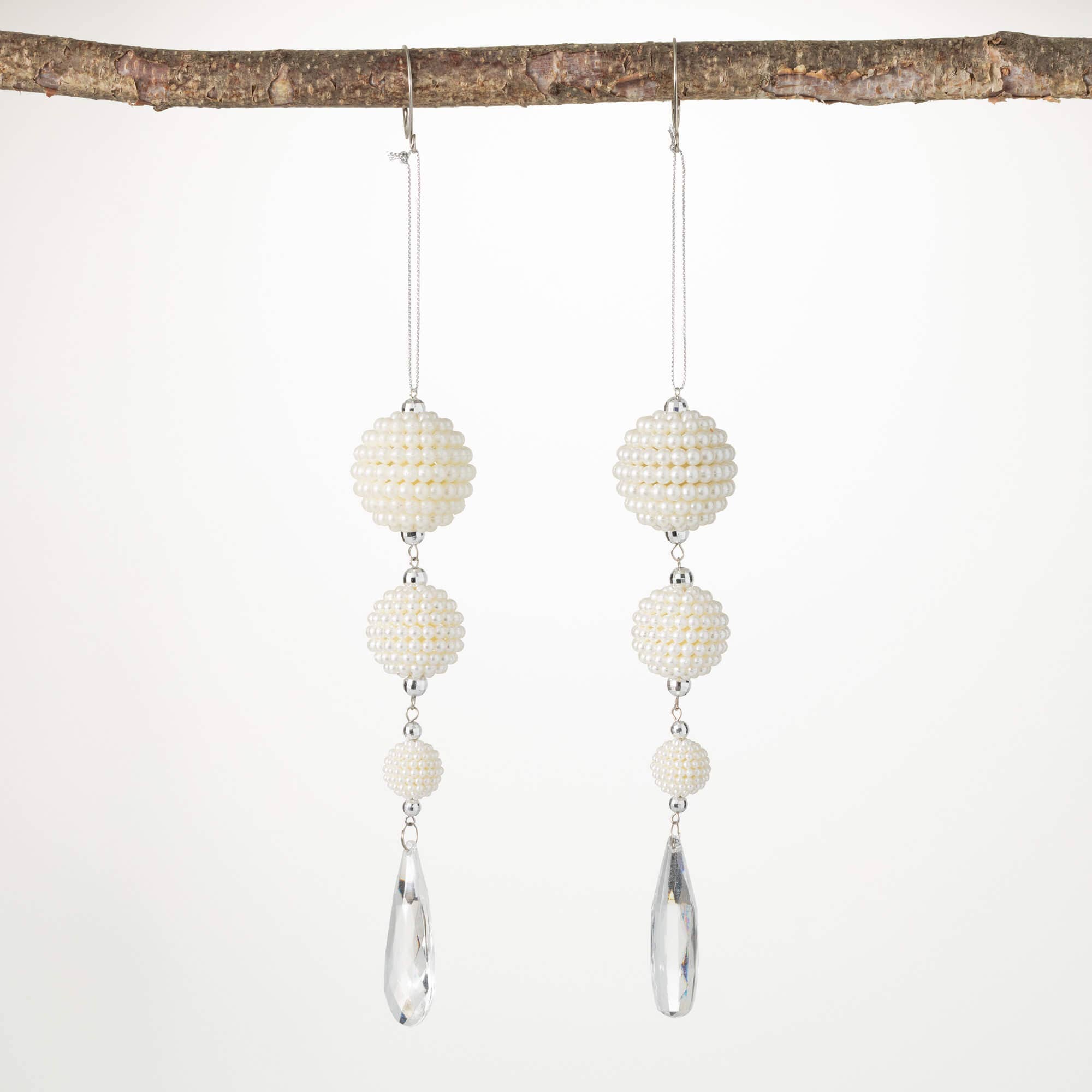 Pearl Beaded Drop Ornament Set