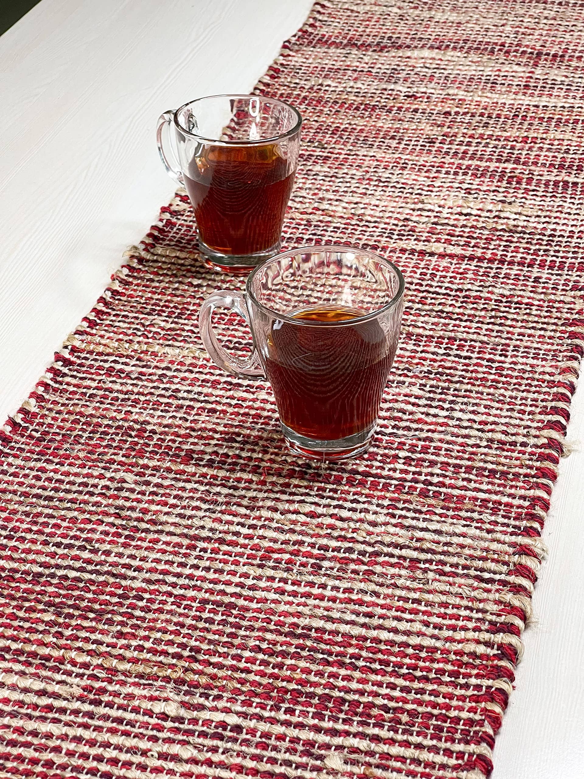 Jute Red Table Runner