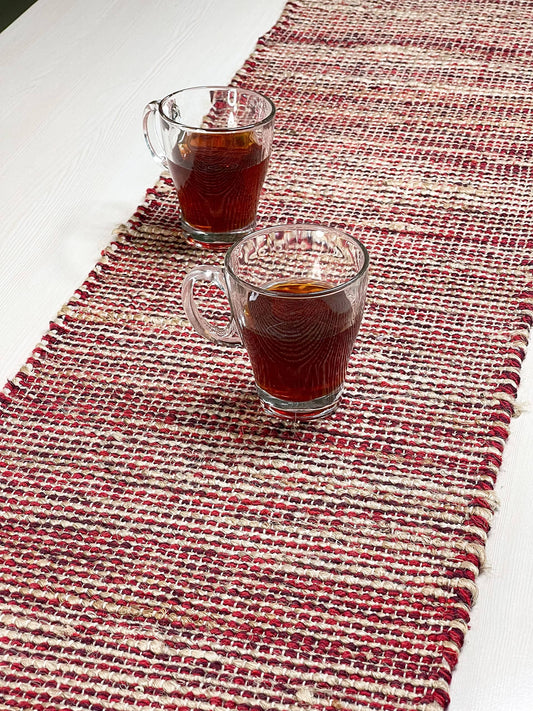 Jute Red Table Runner