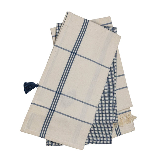 Tassle Tea Towels in Navy