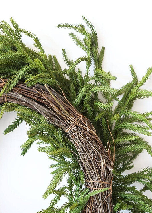 Artificial "Real Touch" Norfolk Pine Wreath