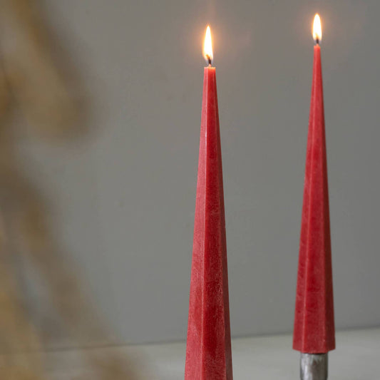 Crimson Red Candle Taper Set