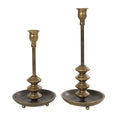 Load image into Gallery viewer, Antiqued Brass Metal Taper Candle Holders
