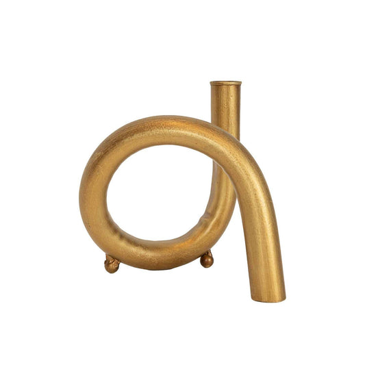 Twisted Brass Taper Candle Holder