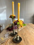 Load image into Gallery viewer, Antiqued Brass Metal Taper Candle Holders
