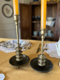 Load image into Gallery viewer, Antiqued Brass Metal Taper Candle Holders
