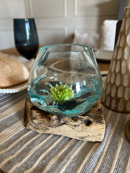 Melted Glass On Driftwood Bowl- Small