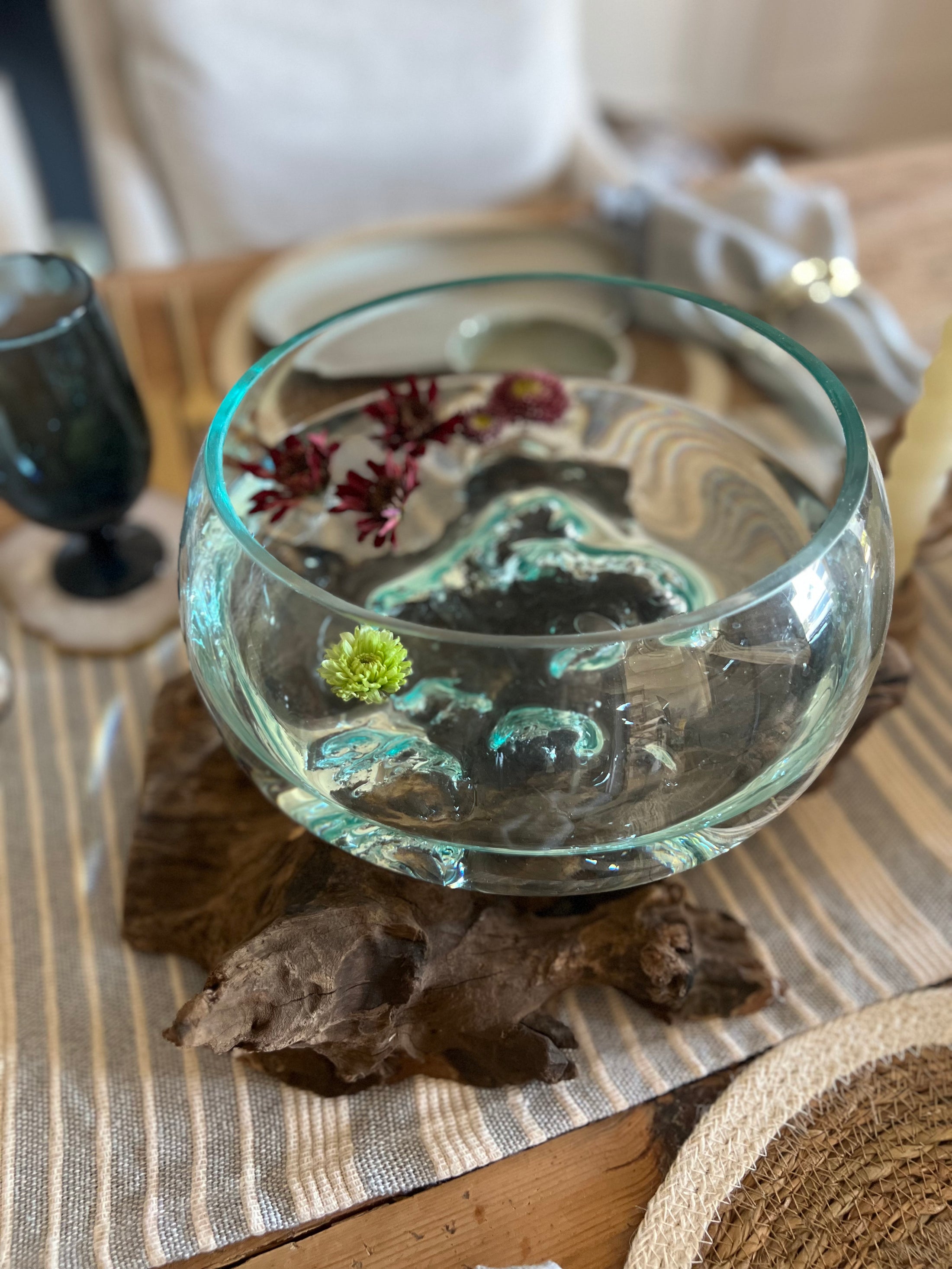 Melted Glass on Driftwood Bowl - Large