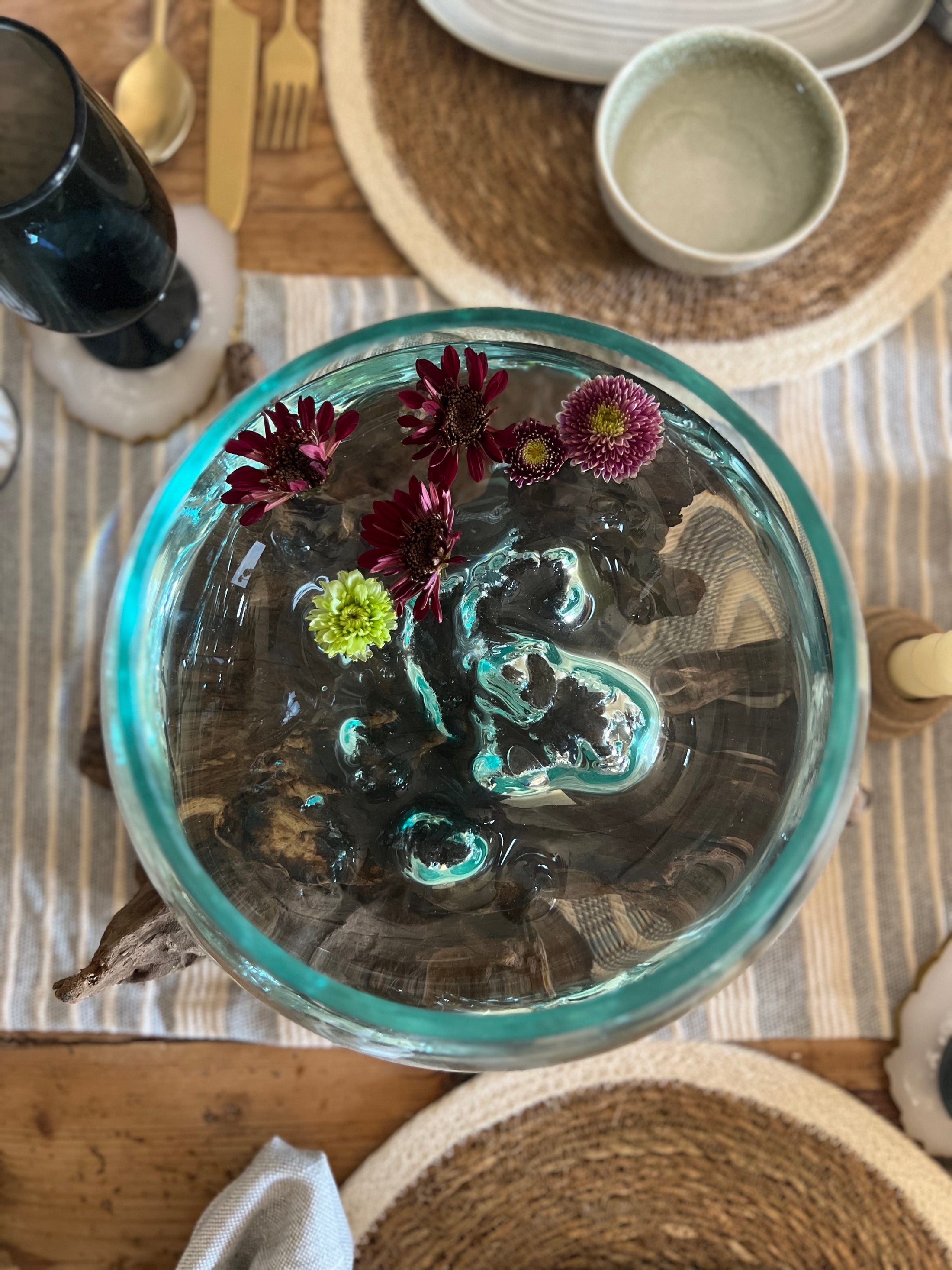 Melted Glass on Driftwood Bowl - Large