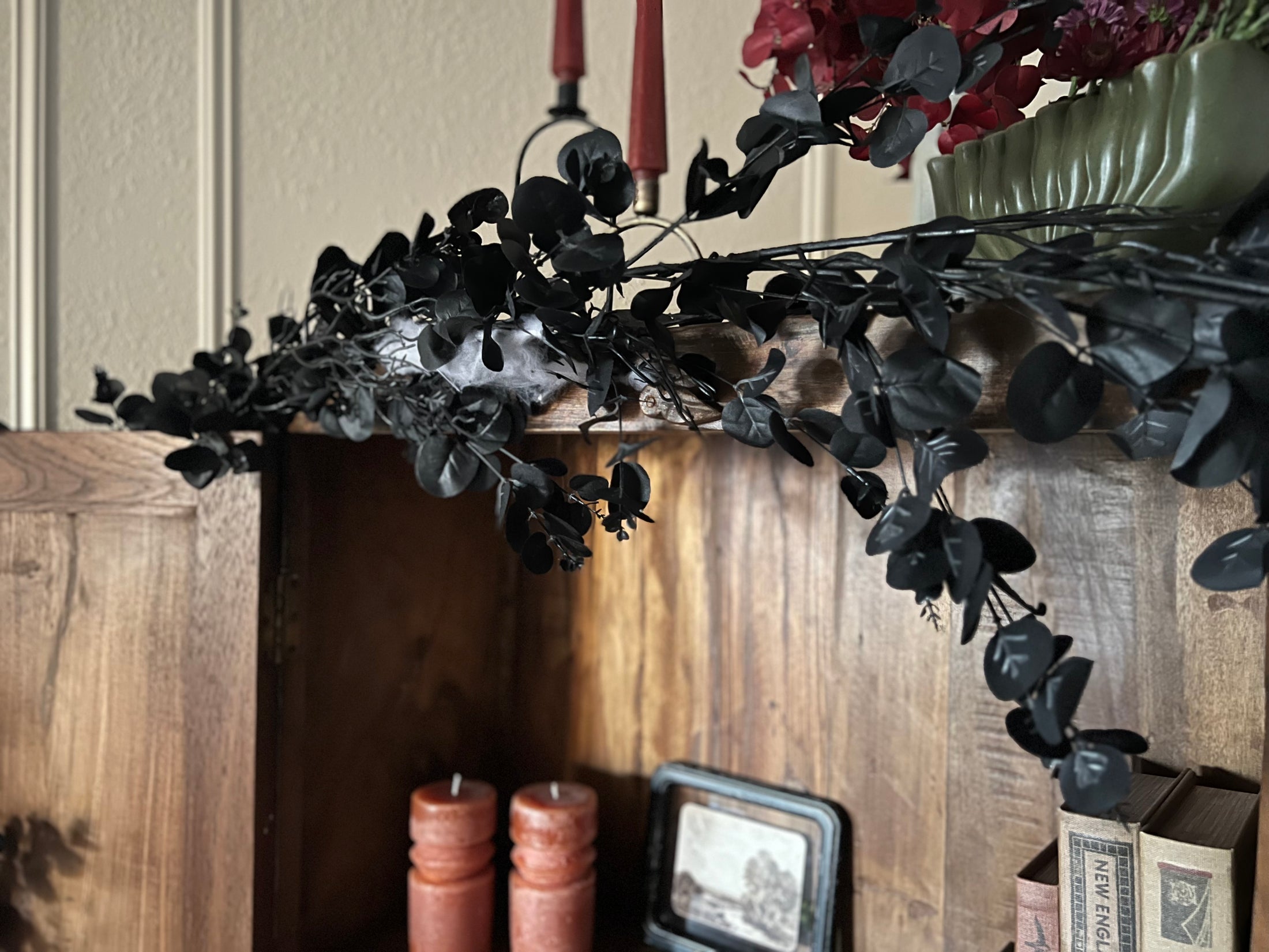 Black Eucalyptus Garland - 16' long