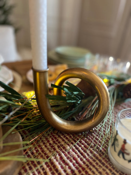 Twisted Brass Taper Candle Holder