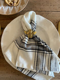 Load image into Gallery viewer, Black & White Plaid Cloth Dinner Napkin
