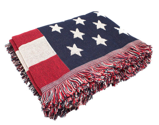 American Flag Double Knit Throw Blanket