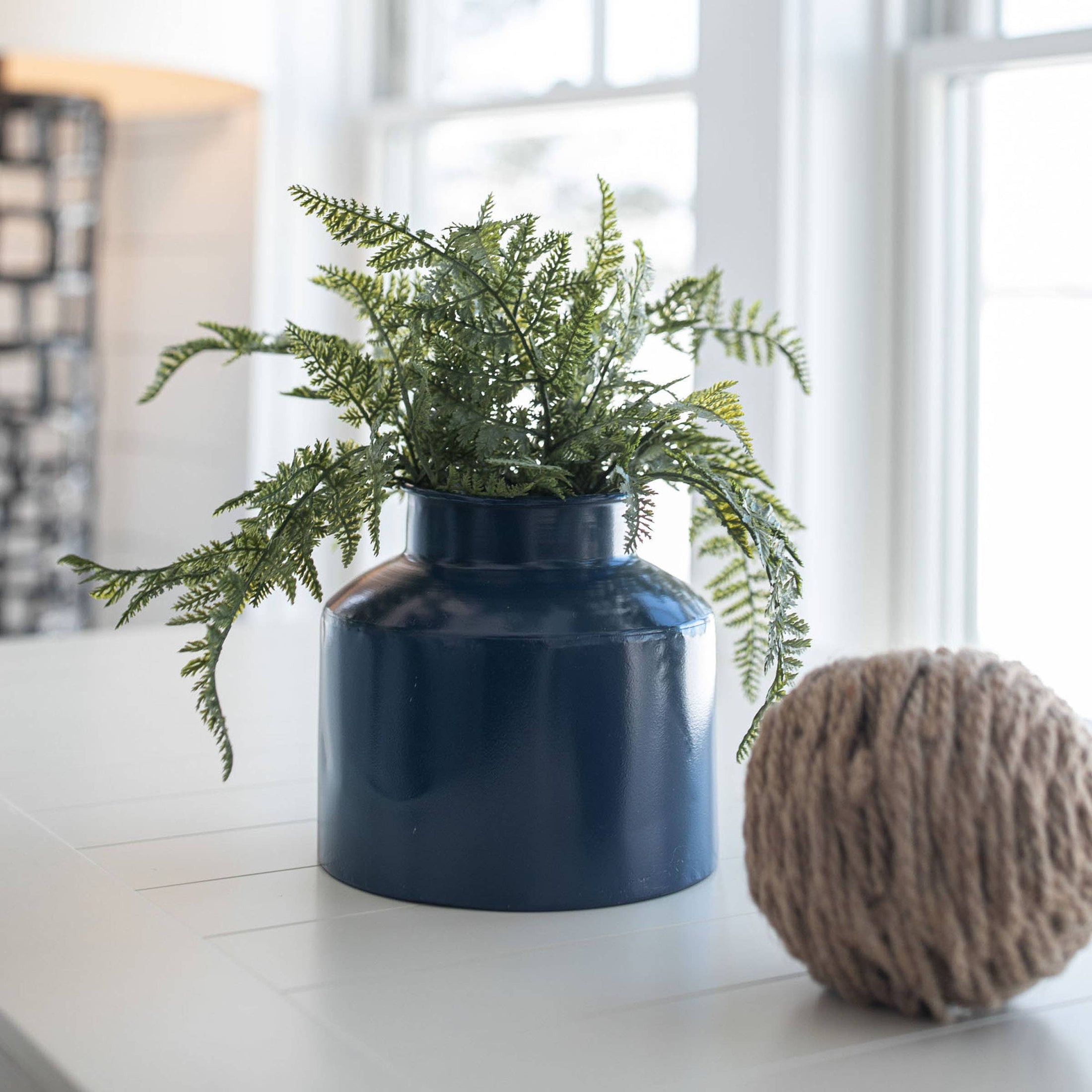 Azul Blue Metal Vase