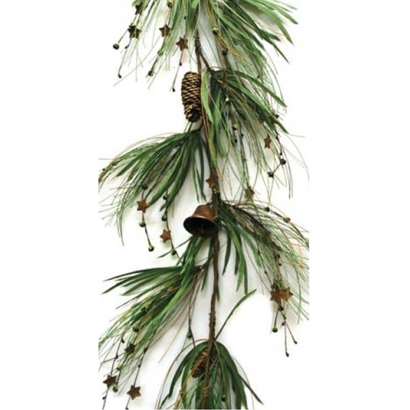 Holiday Garland With Pinecones & Bells