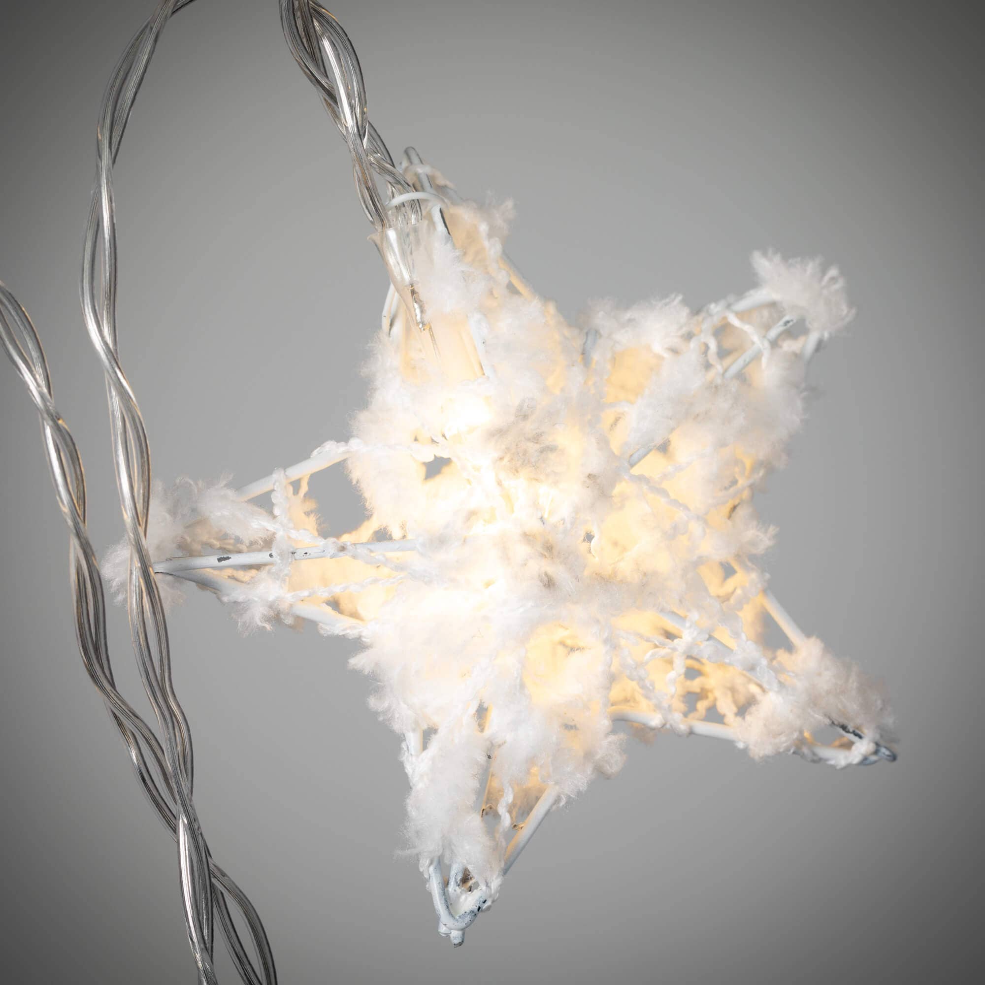 White Lighted Star Garland