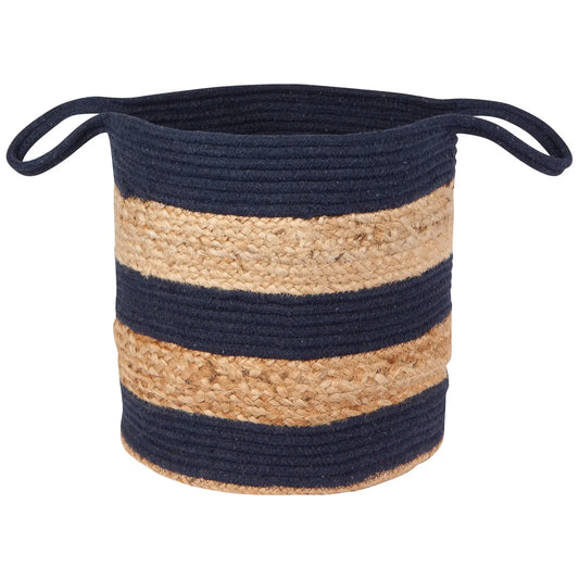 Midnight Blue Large Cotton Jute Basket