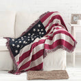 Load image into Gallery viewer, American Flag Double Knit Throw Blanket
