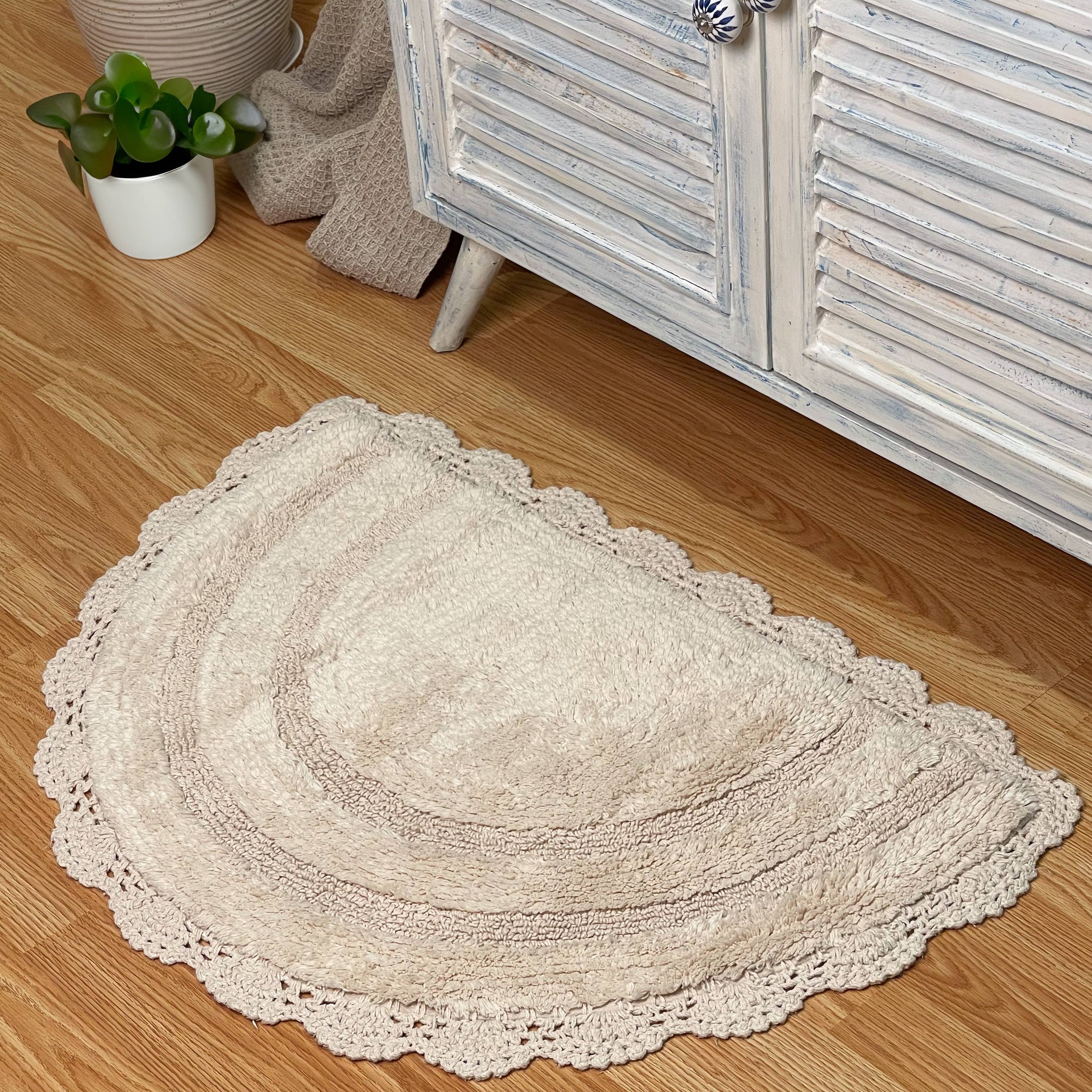 Semi-Circle Crochet Bath Mat