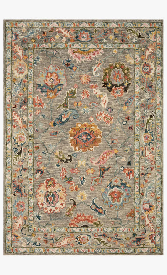 Padma Gray / Multi-Colored Rug With Border